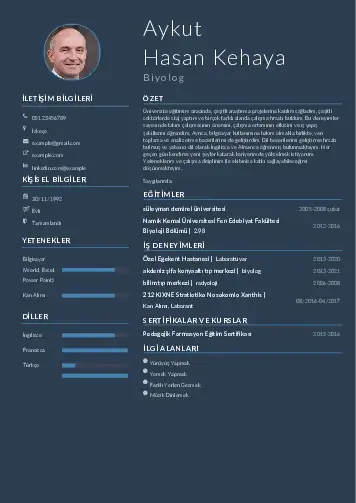 Biyolog CV Örnekleri cv indir